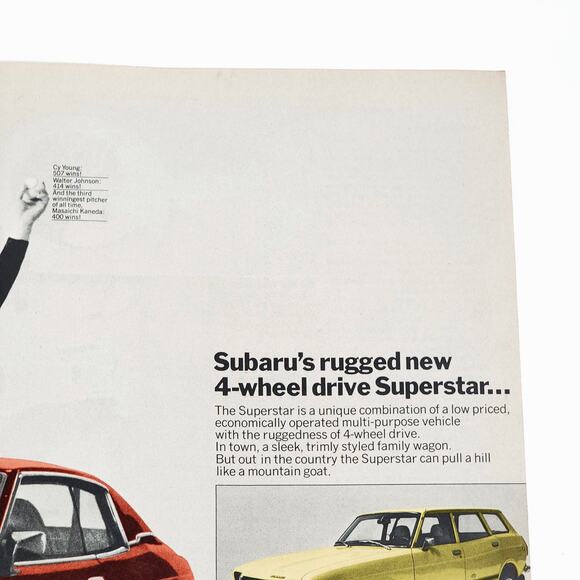 1975 Subaru GF Hardtop Evening Star 2-Page Print Ad Road Test ft Masaichi Kaneda - Picture 4 of 7